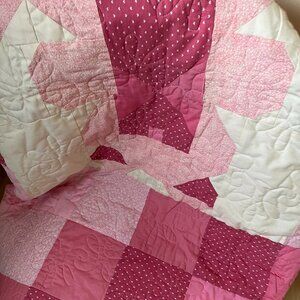 Baby Quilt - pink and cream